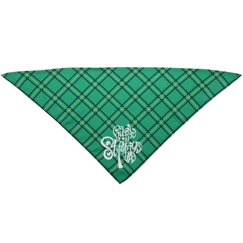 St. Patrick's Day Dog Bandana Triangle Bib Scarf Accessories Green Plaid for Dogs Cats Pets - PawsPlanet Australia