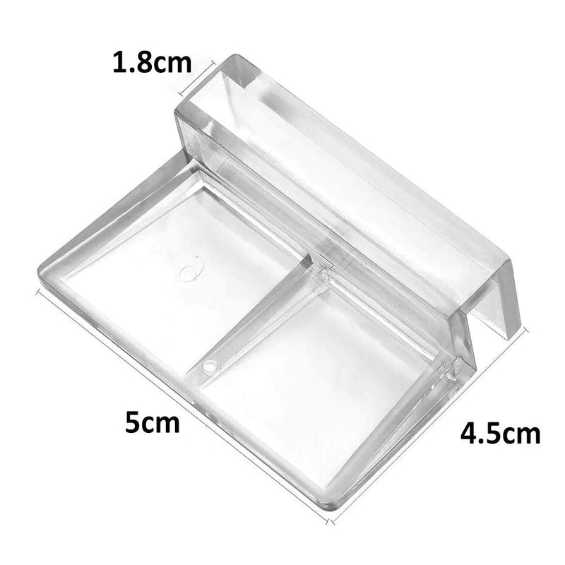 YUIP 8 Pcs Fish Tanks Glass Cover Clip, Transparent Fish Tank Lid Holder Support,12mm Aquariums Fish Tank Acrylic Clips Glass Cover Support Holders Universal Lid Clips for Rimless Aquariums - PawsPlanet Australia