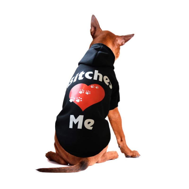 [Australia] - APTPET Dog Hoodie for Small to Large Dogs, Cats, Dogs Love Me Pet Warm Clothes Sweatershirt Coat XL Black 
