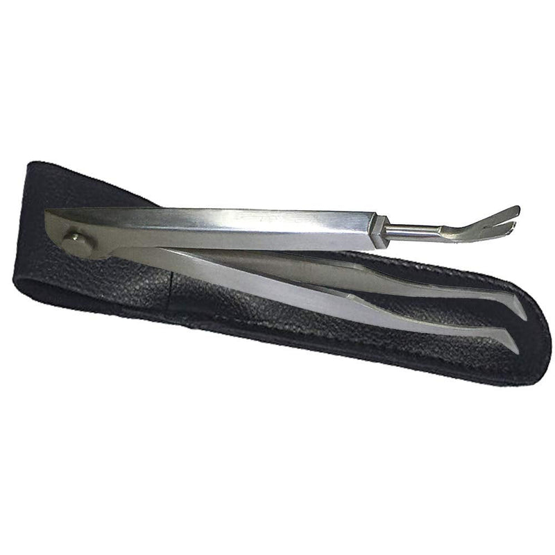 eTradewinds Tick Remover Tool | Tick-Off Pro | Hygienic All Stainless Steel Tick Removal Tool with Leather Case 1-Pack - PawsPlanet Australia