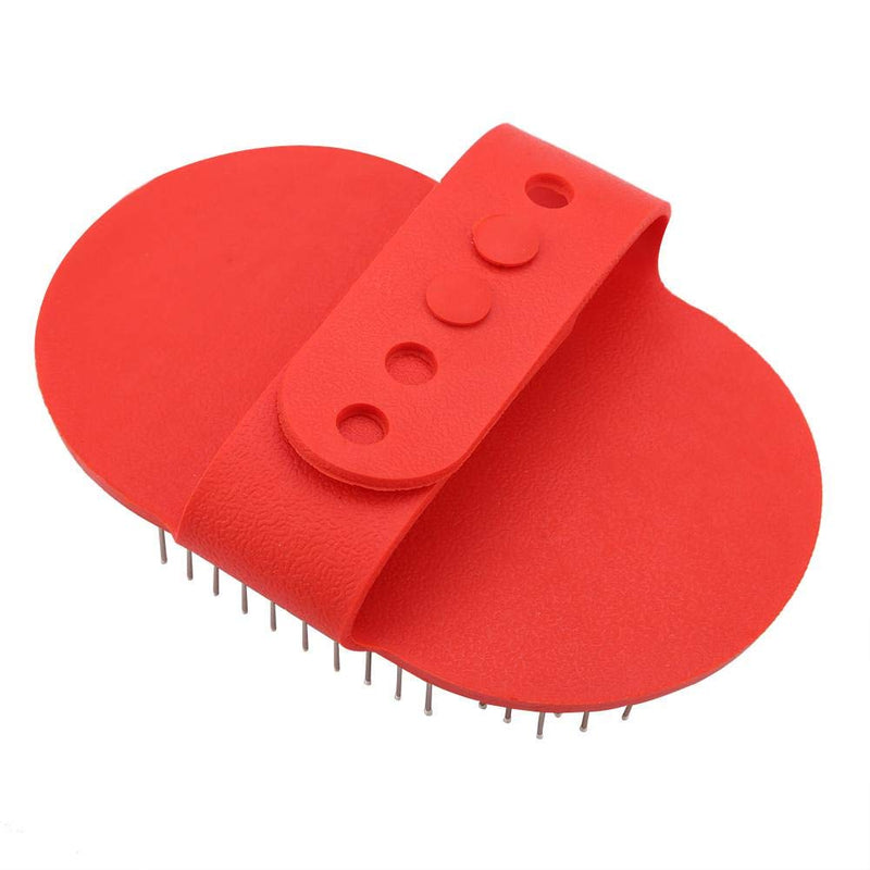 Dog brush, cat brush, grooming brush with massage effect, dogs, cats, fur brush, cleaning massage brushes with silicone nubs, pet salon grooming brush with ergonomic handle (red) red - PawsPlanet Australia