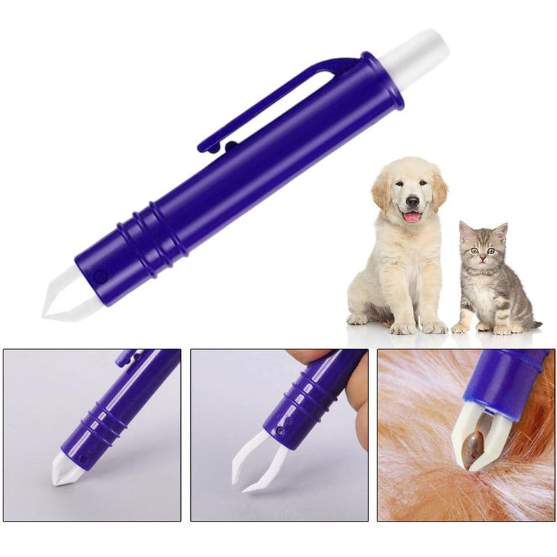 MOVKZACV 7 piece tick remover set for dogs and cats, 1 flea clips + 3 tick hooks + 1 tick tweezers + 1 comb + 1 magnifying glass, safe tick remover for pets and people silver, green, purple, blue - PawsPlanet Australia