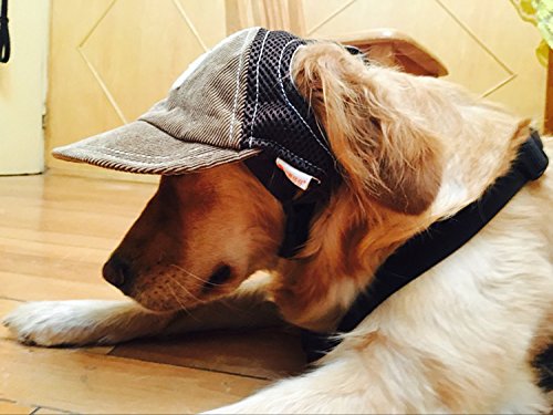 Pet Dog Baseball Cap Sport Cap Hat - Outdoor Hat Sun Protection Summer Cap for Small Medium Large Dog (Small Cap, Brown) - PawsPlanet Australia