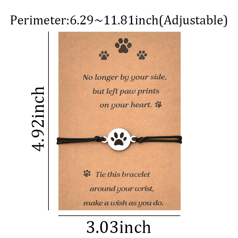 Xiyantiji Pet Memorial Gifts for Dogs Paw Print Bracelet for Dog Owner Pet Lover Remembrance Gifts for Loss of Dog Sympathy Bracelet Bereavement Gift for Sister Friends - PawsPlanet Australia