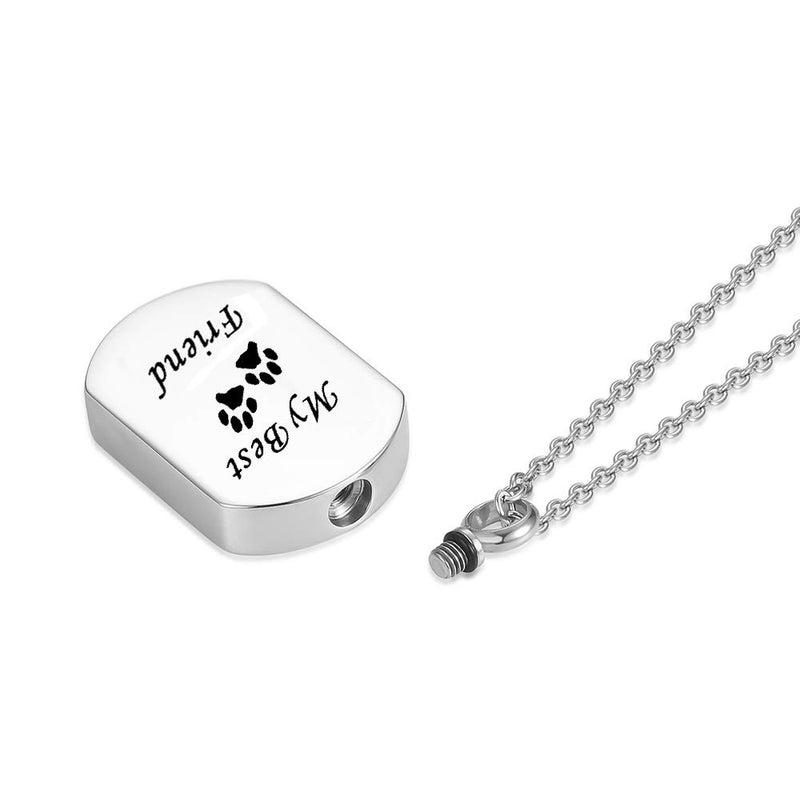 Cremation Jewelry for Ashes for Pet Stainless Steel Keepsake Waterproof Memorial Pendant Ash Holder Paw Print Urn Necklace for Cat Dog's Ashes with Filling Kit - PawsPlanet Australia