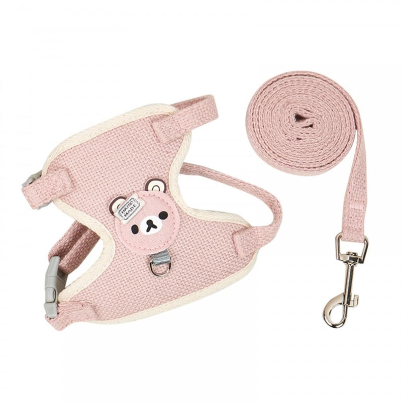 Rabbit harness leash, breathable rabbit walking harness, anti-pull harness vest for small animals, rabbits, hamsters, guinea pigs, chinchillas, ferrets, kittens, pink S: 1.0-3.0kg//6.6-13.2 lbs - PawsPlanet Australia