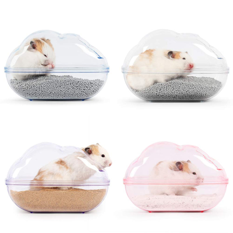 BUCATSTATE Hamster Sand Bath Container Large Transparent Plastic Toilet with Scoop Set for Small Pet Animals Cage Accessories Blue - PawsPlanet Australia