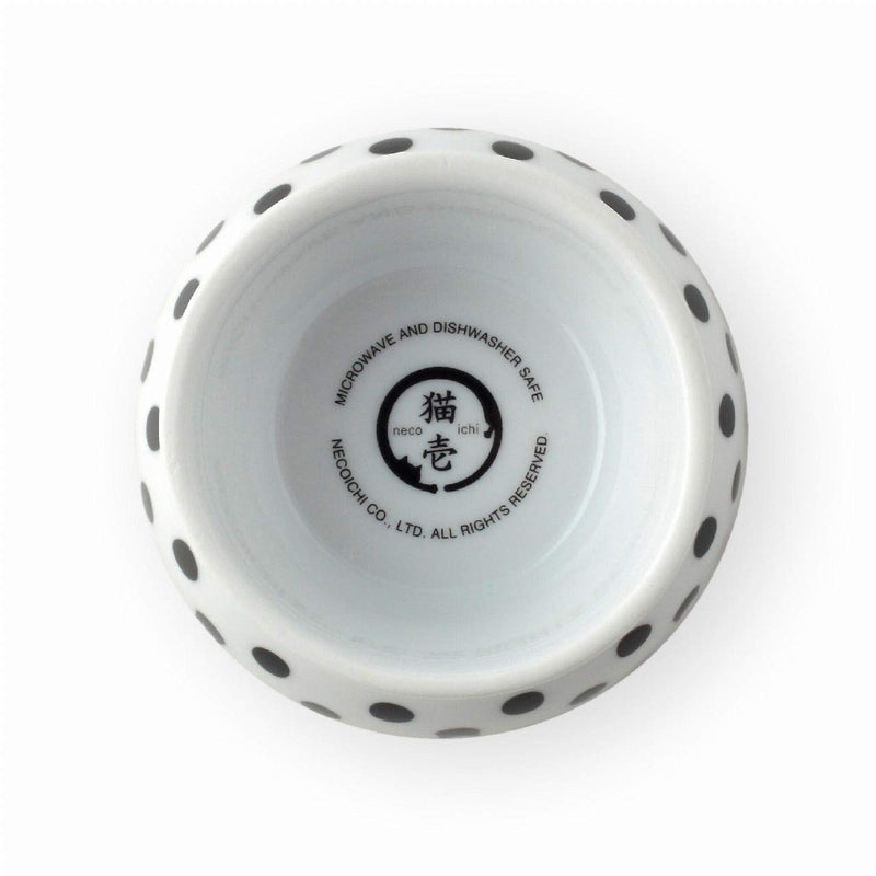 [Australia] - Necoichi Raised Cat Food Bowl, Stress Free, Backflow Prevention, Dishwasher and Microwave Safe, Made to EC & ECC European Standard Cat Dots 