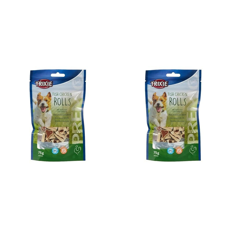 TRIXIE Dog Treats Premio Dog Chicken Rolls 75g - Premium Treats for Dogs Gluten Free - No Grain & Sugar, Tasty Reward for Training & Home - 31535 (Pack of 2) - PawsPlanet Australia