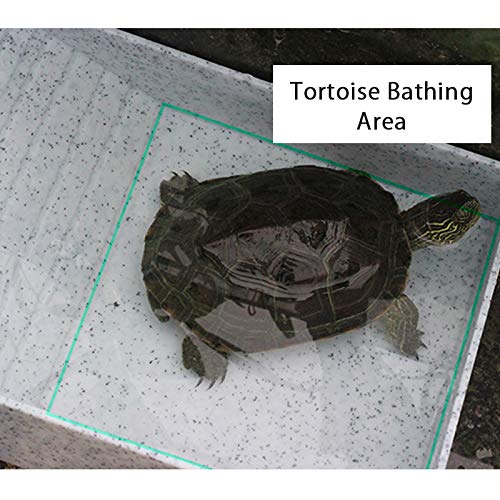 WINGOFFLY Large Reptile Feeding Dish with Ramp and Basking Platform Plastic Turtle Food and Water Bowl Also Fit for Bath Aquarium Habitat for Lizards Amphibians Emulational Granite - PawsPlanet Australia