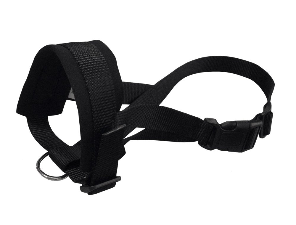 Nobby nylon mouth loop black size. XL; Neck strap: 20-30 cm; Snout strap: 23-34 cm - PawsPlanet Australia