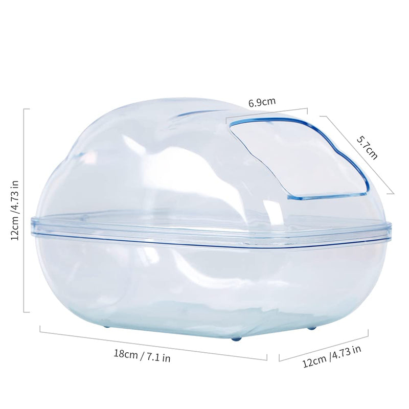 BUCATSTATE Hamster Sand Bath Container Large Transparent Plastic Toilet with Scoop Set for Small Pet Animals Cage Accessories Blue - PawsPlanet Australia