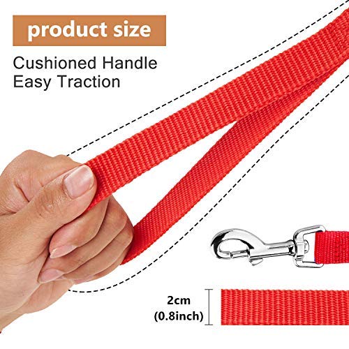 HAPPY HACHI drag leash for dogs, 3m / 5m / 10m / 15m / 20m / 33m nylon dog leash with robust and weatherproof, training leash with D-carabiner and handle padding for large to small dogs (10m, red) 10m - PawsPlanet Australia