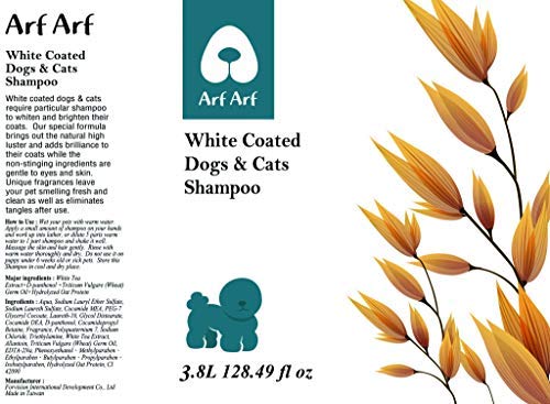 [Australia] - ArfArf Anti ltch & Allay Irritation Oatmeal Dog Shampoo for Dry Itchy Skin - Natural Dog Shampoo for Smelly Dogs - Tearless Formula for Your Dog's Comfort | Hypoallergenic Dog Shampoo | Made in Taiwan | (White Coated Pet Shampoo) White Coated Pet Shampoo 