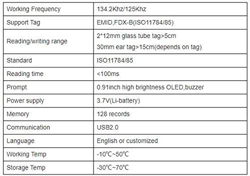 [Australia] - ECARE Microchip Scanner RFID 134.2Khz，Mini USB FDX-B Portable pet ID Microchip Reader Scanner with LED Display for Animal Tracking and Management 