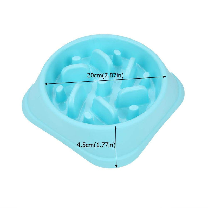 [Australia] - Fdit Slow Dog Food Bowl Dish Anti Choking Slow Eating Water Food Feeder Container Eating Plate(Blue) Blue 