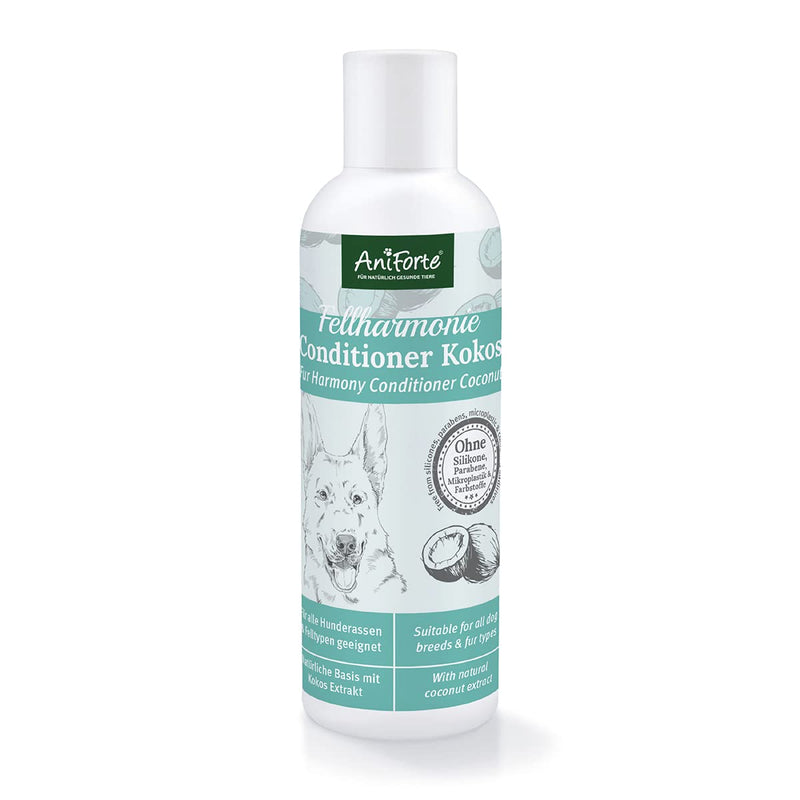 AniForte Fellharmonie Conditioner for Dogs 200ml - Conditioner for dogs with coconut oil & aloe vera, for long hair & short hair, natural ingredients, without perfume - PawsPlanet Australia