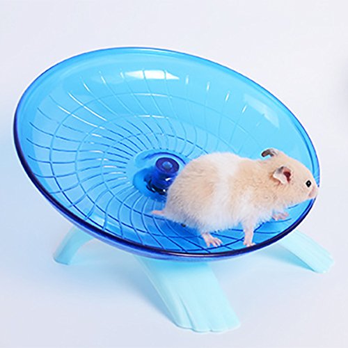 SZMYLED Plastic Exercise Wheel for Small Animals - Silent Spinner Non Slip Run Disc for Hamsters Hedgehogs Small Pets Exercise Wheel Blue 18 * 18 * 11cm - PawsPlanet Australia