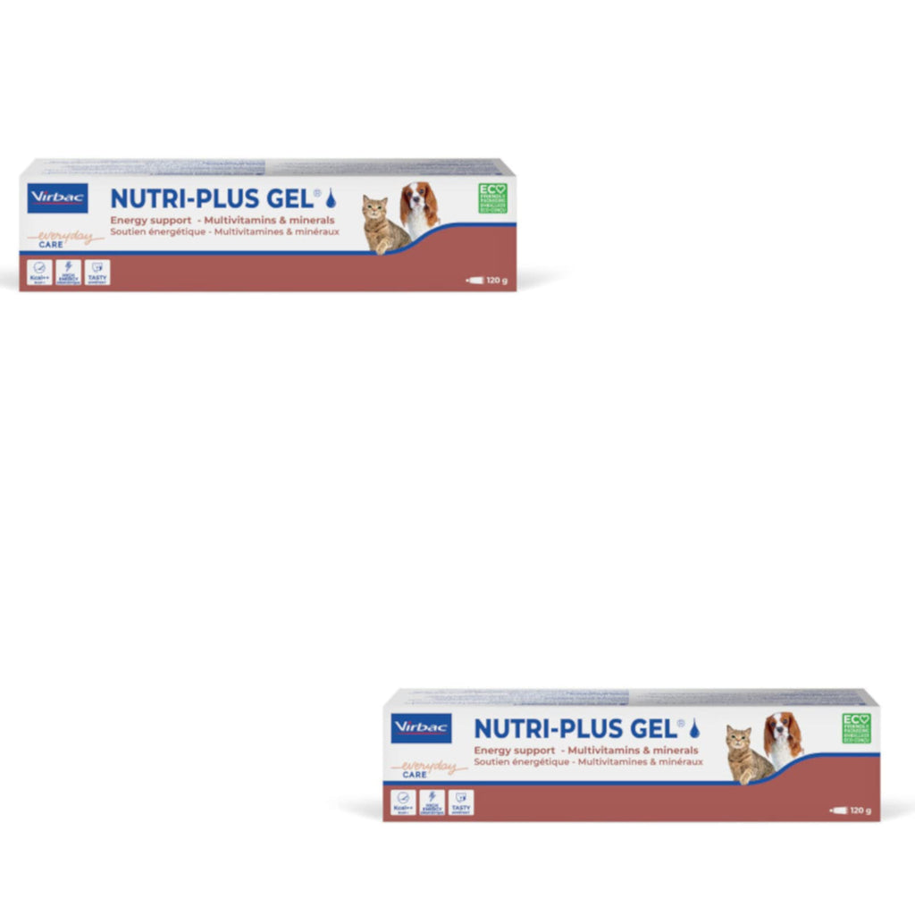 Virbac Nutri-Plus Gel | Double pack | 2 x 120g tube | Supplementary food for dogs and cats for convalescence | Appetite-stimulating, highly concentrated energy source - PawsPlanet Australia