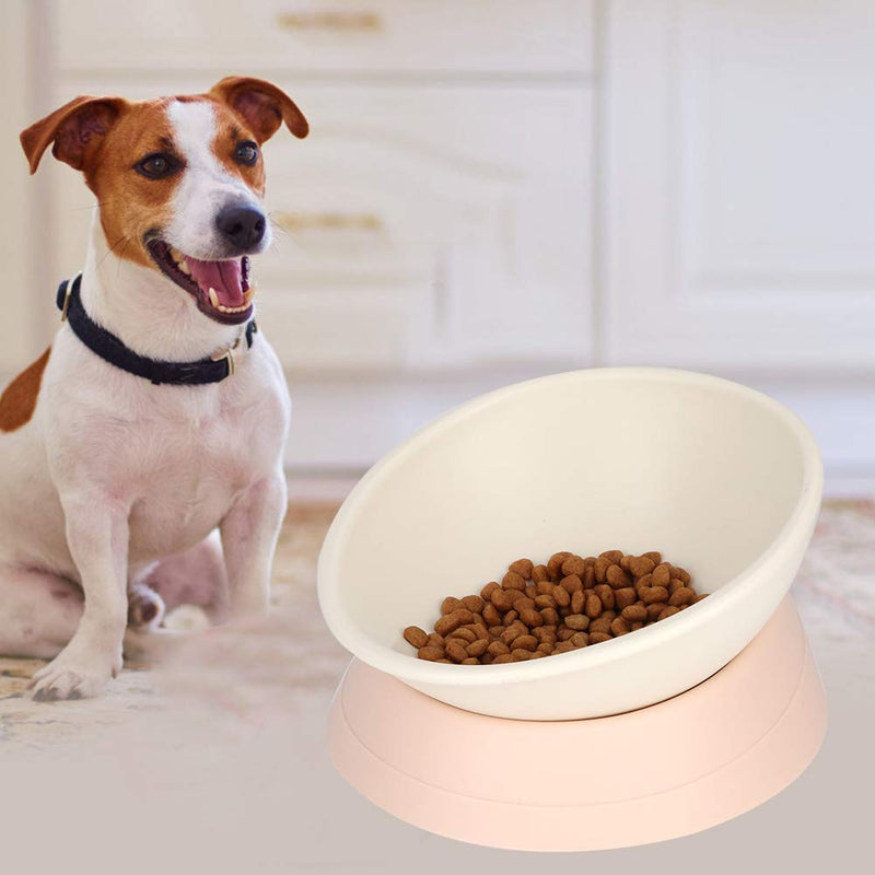 Slanted Dog Bowl Non Slip Tilted Pet Bowls Wide Mouth Dog Feeder Cat Food Water Bowl Dish Pet Sterile Tableware Dog Feeding Watering Supplies with Detachable Stand(White) - PawsPlanet Australia