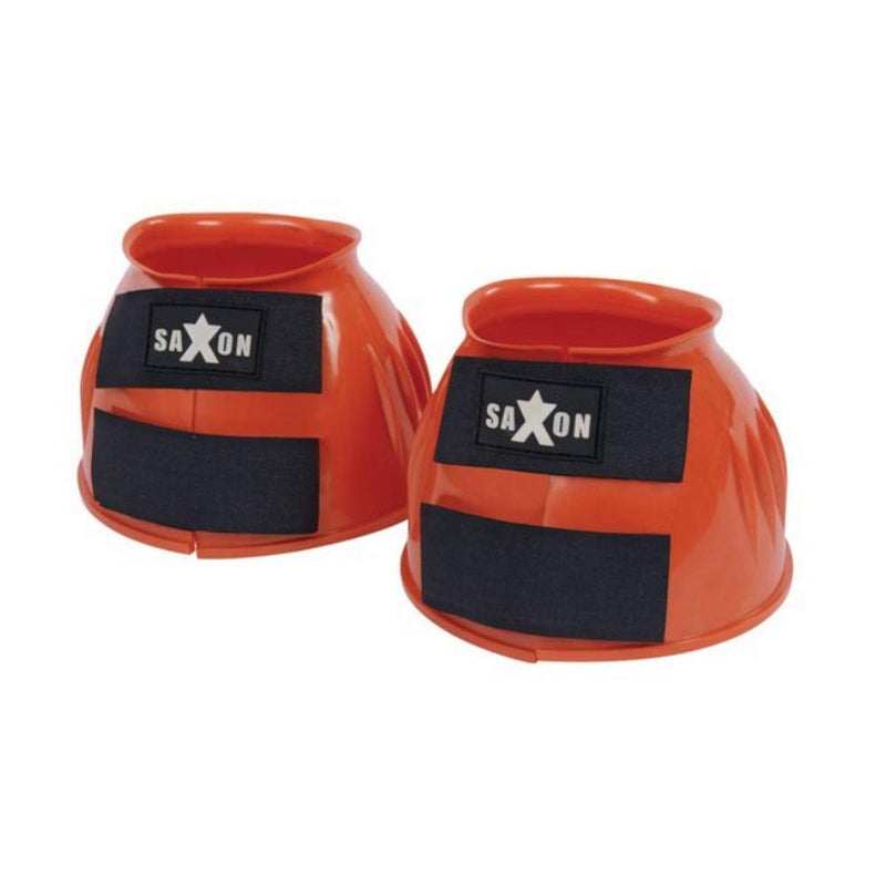 Saxon Double Tape Pvc Ribbed Bell Boots Black Full - PawsPlanet Australia