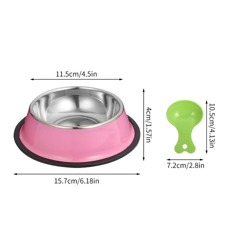 tonyg-p 3 Pack Cat Food Bowl Stainless Steel Cat Feeding Bowls with 3 Food Scoops, Anti-slip Non-spill Food Grade Cat Food Water Bowl for Cats Rabbits Puppy (Blue, Pink, Green) - PawsPlanet Australia