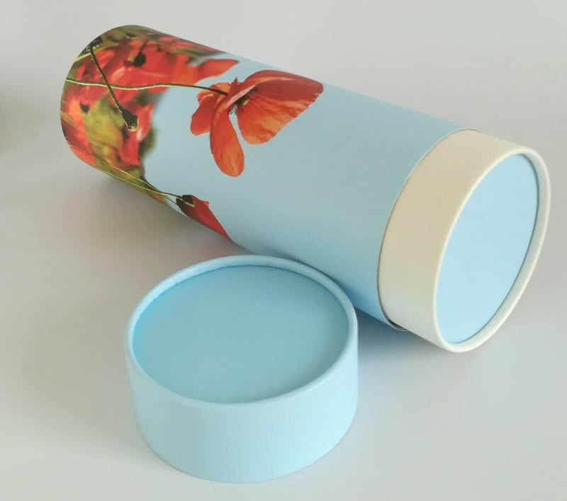Scatter Tube Ashes Urn Plain Poppy Flower Adult child Large Medium Small Keepsake Pet (Extra Small) Extra Small - PawsPlanet Australia