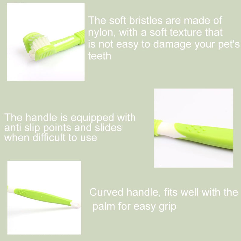 ZCSOWE Dog Toothbrush, Pack of 4 Pet Toothbrushes, Toothbrushes for Dogs, Pet Toothbrush Triple Head Toothbrush Cat Toothbrush Soft Pet Cat Dental Care Dog Oral Hygiene Deep Clean - PawsPlanet Australia