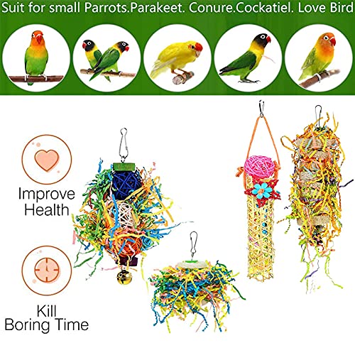 5-Pack Bird Shredding Toys, Bird Chewing Foraging Shredder Toy Bird Parrot Toys Colourful Pet Bird Toys Birds Budgie Cage Toys for Macaws, Parakeets, Conures, Cockatiel, Budgie, Finches and Lovebirds 5 PACKS - PawsPlanet Australia