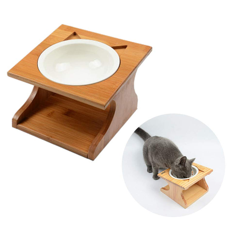 POPETPOP Raised Dog Bowl Single Pet Water Food Feeder Elevated Cat Bowl - PawsPlanet Australia