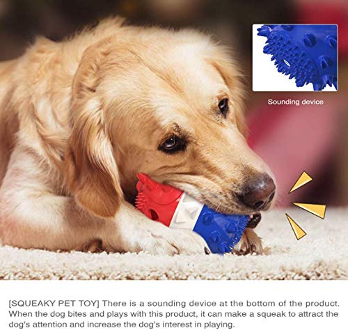 Fubosi Dog Molar Toy, Squeaking Food Leaking Ball Chew Toys Bouncy Toy with Rope Teeth Cleaning Ball for Puppy Dog - PawsPlanet Australia