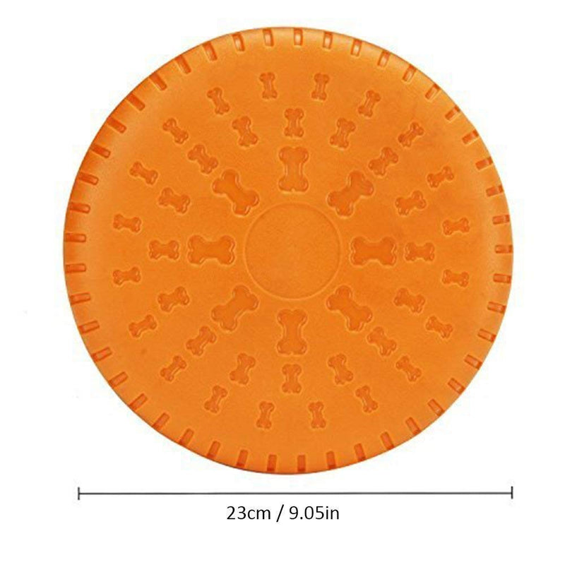 Legendog 2 Pcs Dog Flying Disc Rubber Catcher Toy 9 Inch Large Dog Toys Green&Orange - PawsPlanet Australia