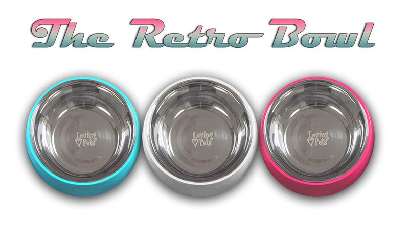 LOVING PETS Retro Bowl for Dogs, Hot Pink, Large - PawsPlanet Australia