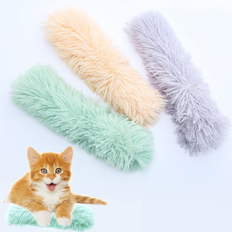 Cat Catnip Toys 3 Packs, Interactive Cat Kicker Toy Crinkle Sound Soft Plush Kitten Pillow Cat Chew Teething Toys - PawsPlanet Australia