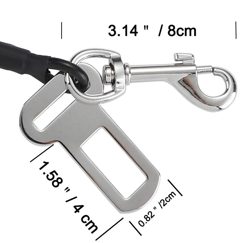 [Australia] - ACBungji Car Pet Dog Cat Seat Safety Belt Latch Buckle No-Chew Leash Restraint Harness Coated Stainless Steel Heavy Duty Isofix Connector Small Medium Large 31 INCH 