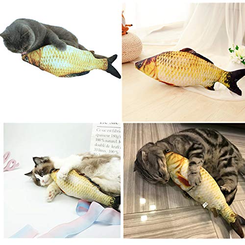 [Australia] - Artificial Fish 2019-14 inch - Realistic Fake Fish - Best Looking Real Fish Perfect ，Tease Cat Toy Environmentally Friendly Cat Interactive Pet Simulation Carp，Fish-Shaped Doll Pillow（2pcs） for HOM 