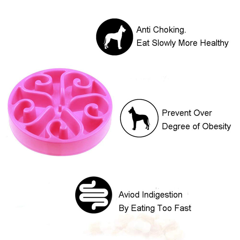 GreeSuit Pet Dog Bowl Slow Feeder - Fun Foraging Bloat Stop Dog Food Bowl Maze Interactive Puzzle Cat Bowl Non Skid Pink - PawsPlanet Australia