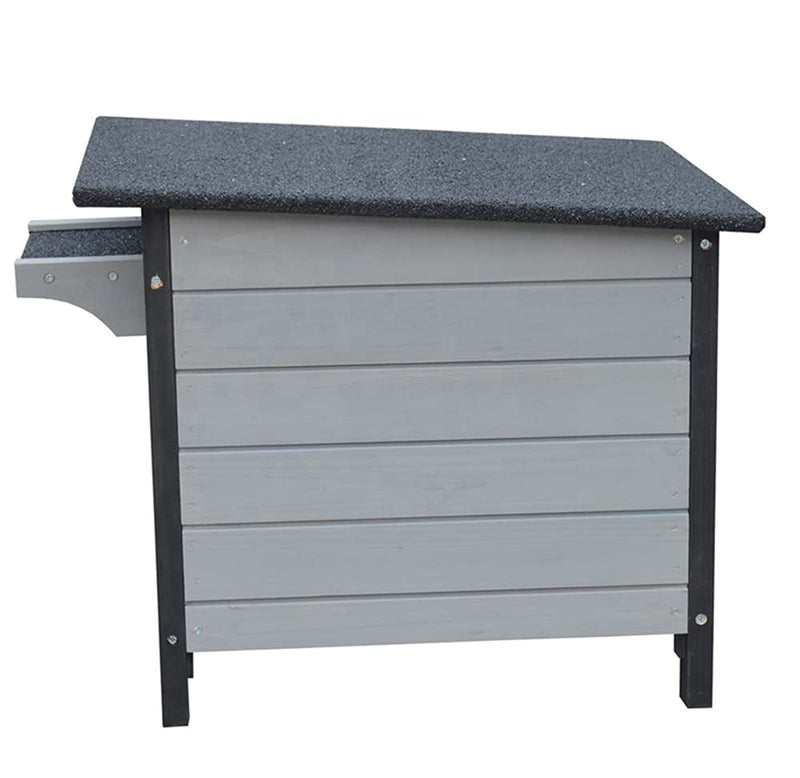 BUNNY BUSINESS Rabbit/Guinea Pig/Cat Wooden Hide House Run Hide - 50 x 42 x 43cm (DARK GREY) DARK GREY - PawsPlanet Australia