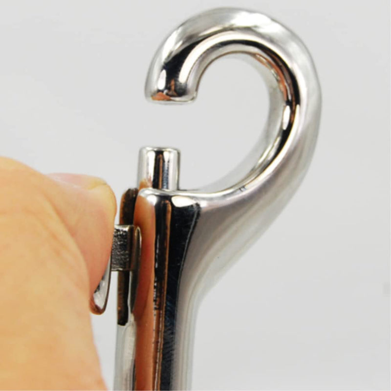 2 Pcs Double Ended Lead for Dogs, Bolt Snap Hooks Zinc Alloy Double End Clip Silver Diving Clip Durable Trigger Snaps for Diving Dog Leash Key Chain Horse Tack Pet Feed Buckets - PawsPlanet Australia