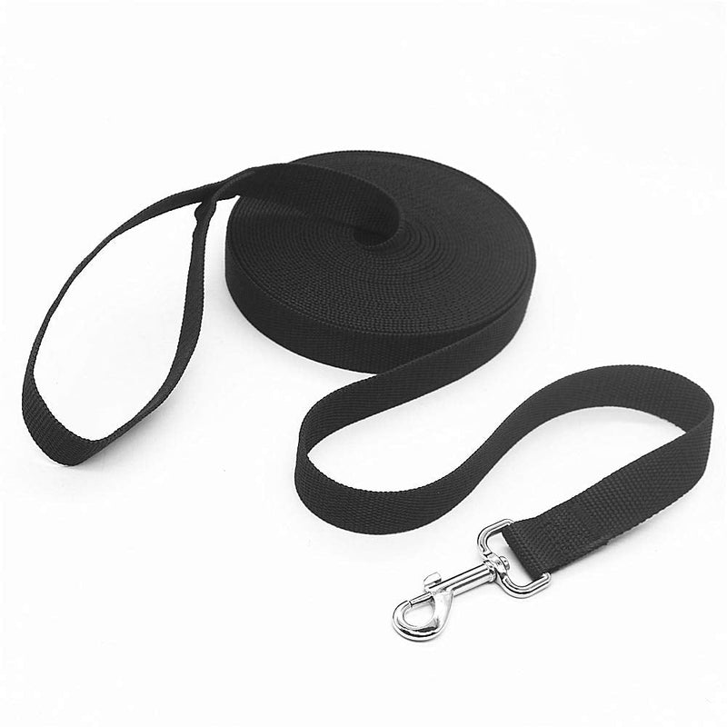 LATRAT Dog Lead 1.2~30m Dog Training Lead Long Lead for Small to Large Dogs (Black, 7m x 1.5cm 7m*1.5cm（22ft） Black - PawsPlanet Australia