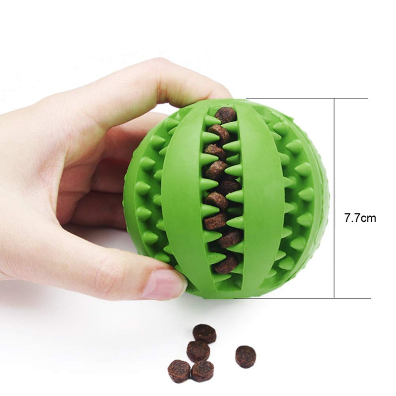 2 PCS Dog Toy Ball, Nontoxic Bite Resistant Toy Ball for Pet Treat Feeder Chew Tooth Cleaning, Chewing, Fetching, Food Dispensing Chew Toys - PawsPlanet Australia