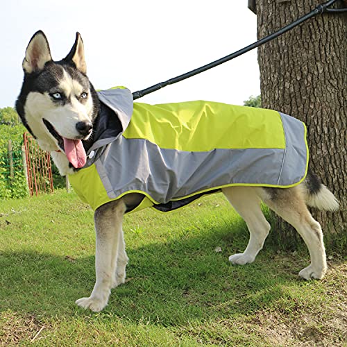 Dog Raincoat for Large Dogs,Snow Jacket,Waterproof,Adjustable with Reflective Strip, fits Dogs Weight About 82 lbs Extra Large Size12-- Back Length 26.2---28.8 inch - PawsPlanet Australia