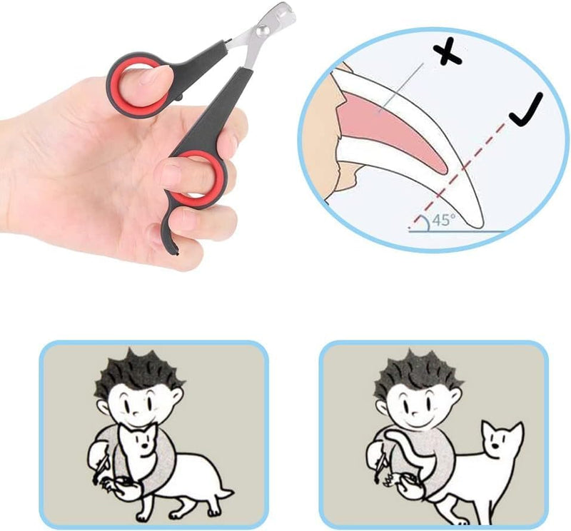Claw scissors for cats, 2 pieces professional claw scissors, professional cat nail clippers, safety claw pliers for small animals, pets, dogs, guinea pigs - PawsPlanet Australia