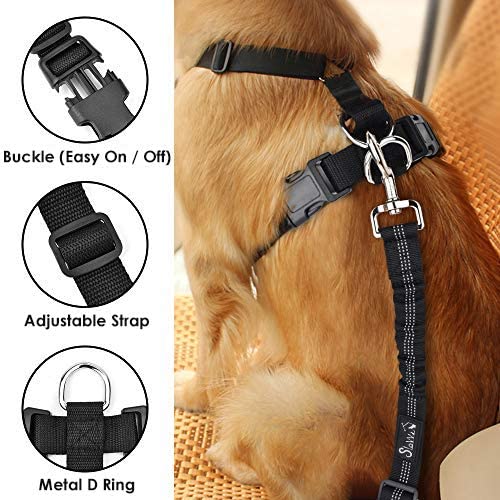Nasjac Dog Harness for Car Seat Belts, Puppy Harness with Safety Seatbelt for Small Dogs Snug Fit Breathable Adjustable Elastic Buffer Dog Car Seatbelts in Vehicle for Dog Walking Travel XXXS Brown with White Vest &Seatbelt - PawsPlanet Australia