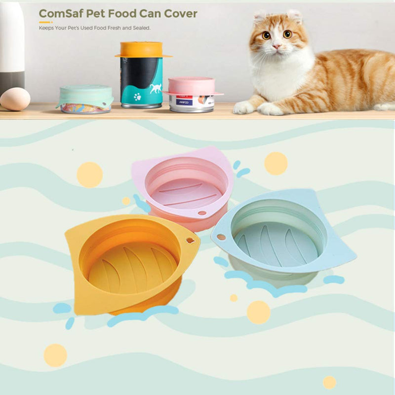 N\A 3 Pcs Pet Food Cans With Silicone Lids for Safe Installation of Various Sizes of Dog And Cat Food Cans Can Lids Dog Food Lids for Tins Plastic Lids for Tin Cans - PawsPlanet Australia
