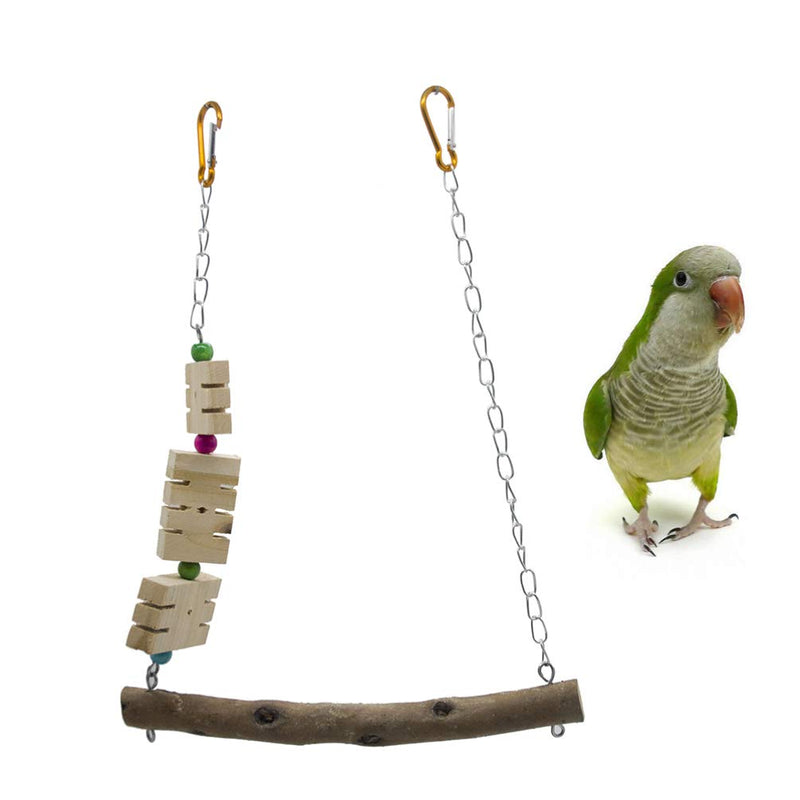 POPETPOP Chicken Swing - Natural Wooden Chicken Toy for Hens Handmade Bird Swing Bird Chew Toy for Bird Parrot Parakeet Hens Macaw Trainning - PawsPlanet Australia