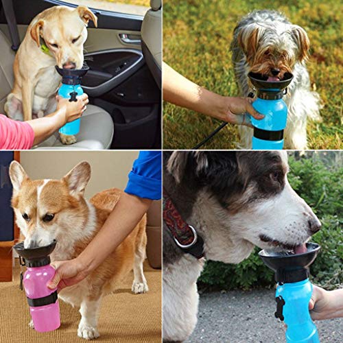 JJMax Dog Travel Water Bottle with Drinking Spout and Pooper Scooper Sets (Blue Bottle) Blue Bottle - PawsPlanet Australia