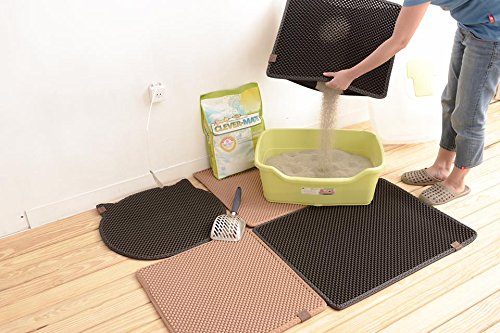 BlackHole Litter Mat Blackhole Cat Litter Mat - Medium Square 23" X 21" Beige - PawsPlanet Australia