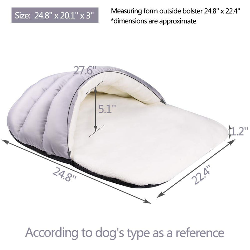 [Australia] - YUNNARL Pet House, Cave Bed for Small Medium Dog Cat, Ultra Soft Polar Fleece Dog Bed, Waterproof Surface Bottom -25x 20 Inches Washable Dog Bed, Cat Bed Gray 
