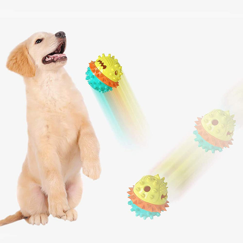 Dog Chew Toys Squeaking Food Leaking Ball, Indestructible Dog Toothbrush Cleaner with Rope, Bouncy Ball for Puppy Dog Outdoor Interactive Puzzle Training - PawsPlanet Australia